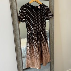 Black and rose gold dress